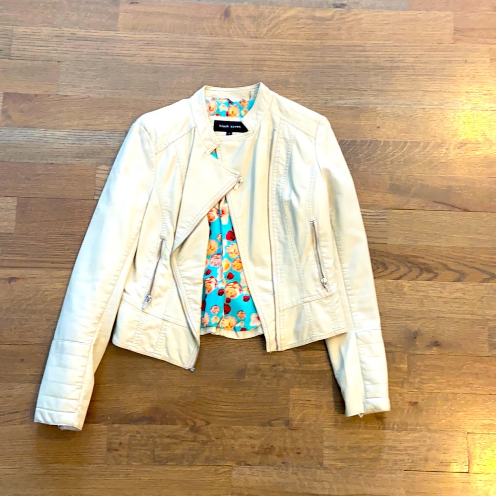 Tan faux leather